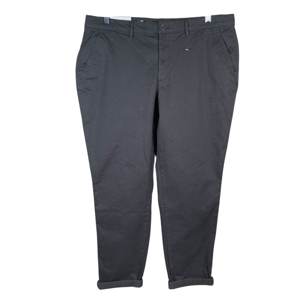 NEW Eddie Bauer Legend Wash Boyfriend Pants Mid Rise Slim Stretch Womens 14 Blue